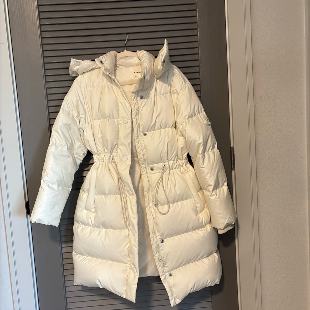 Coach Cream Puffer Jacket